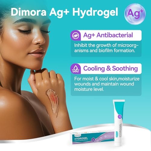 Dimora Antibakterielles Gel-Wundverband 1oz – Silber-Hydrogel Erste-Hilfe-Salbe zur Wundheilung, antibakterielle Pflege für kleine Schnitte, Schürfwunden, Platzwunden & Verbrennungen, sichere nicht-amorphe Formel