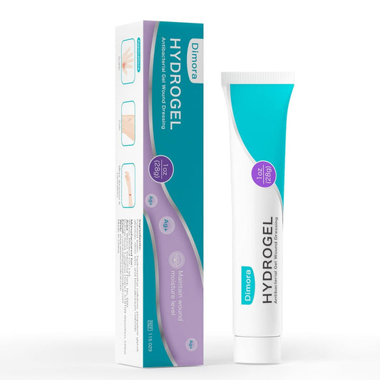 Dimora Antibakterielles Gel-Wundverband 1oz – Silber-Hydrogel Erste-Hilfe-Salbe zur Wundheilung, antibakterielle Pflege für kleine Schnitte, Schürfwunden, Platzwunden & Verbrennungen, sichere nicht-amorphe Formel