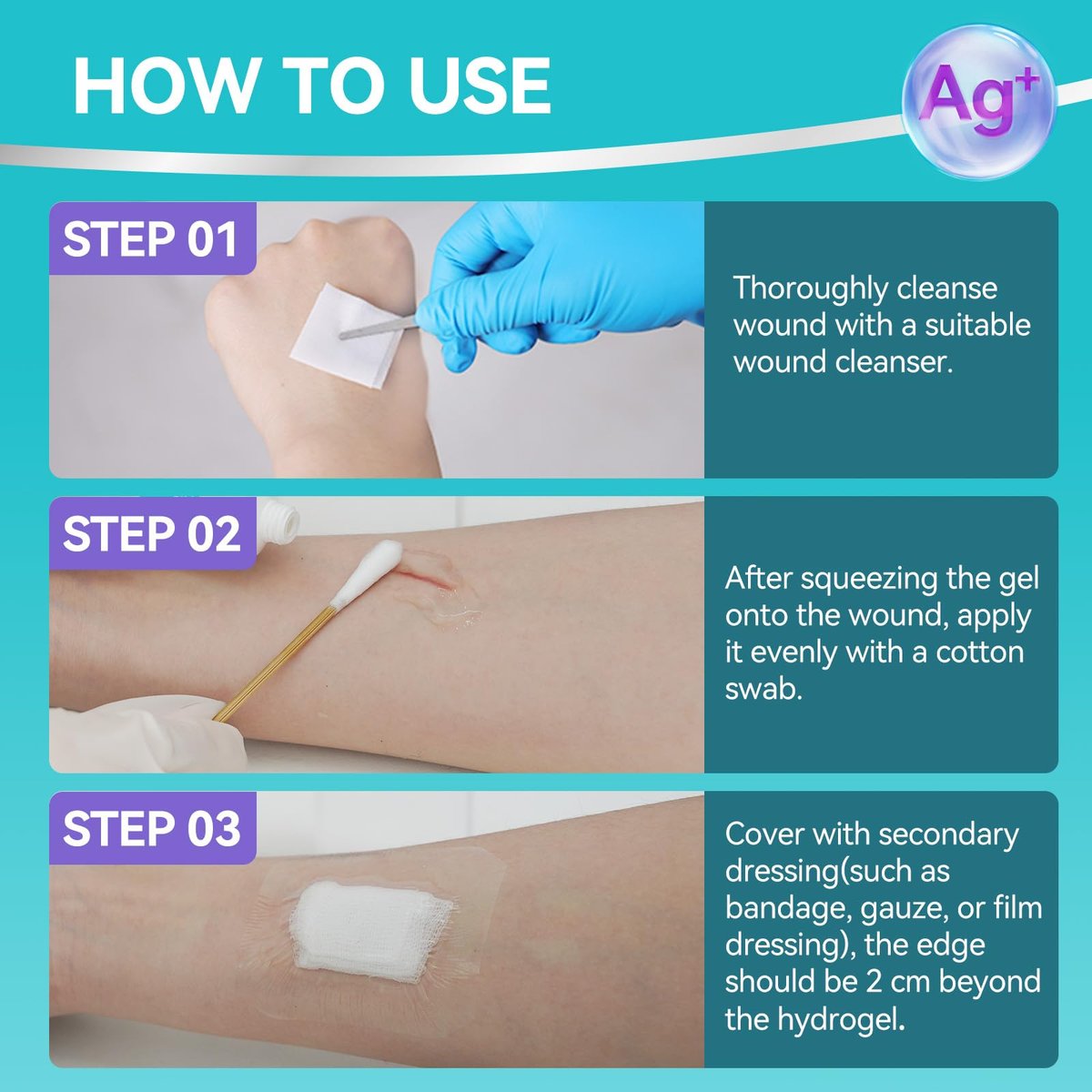 Dimora Antibakterielles Gel-Wundverband 1oz – Silber-Hydrogel Erste-Hilfe-Salbe zur Wundheilung, antibakterielle Pflege für kleine Schnitte, Schürfwunden, Platzwunden & Verbrennungen, sichere nicht-amorphe Formel