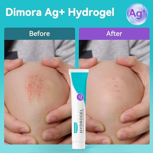 Dimora Antibakterielles Gel-Wundverband 1oz – Silber-Hydrogel Erste-Hilfe-Salbe zur Wundheilung, antibakterielle Pflege für kleine Schnitte, Schürfwunden, Platzwunden & Verbrennungen, sichere nicht-amorphe Formel