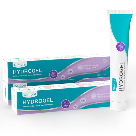 Dimora Antibakterielles Gel-Wundverband - 3er-Pack 3oz (28g x 3), Silber-Hydrogel Erste-Hilfe-Salbe zur Beruhigung & Wundheilung, antibakterielle Pflege für kleinere Schürfwunden, Schnitte, Platzwunden und Verbrennungen