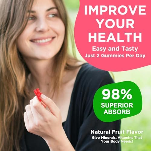 GrnLife Calcium Magnesium Zink Gummibärchen mit Vitamin D3, Zuckerfrei, Himbeergeschmack, 60 Stück