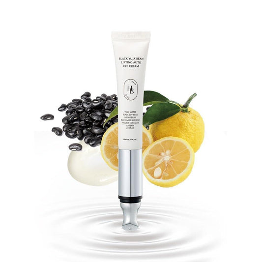 HEVEBLUE Schwarze Yuja-Bohnen-Lifting-Auto-Augencreme – Vibrations-Massagegerät, Anti-Aging, Kollagen, Vegan, Hypoallergen, Koreanische Hautpflege