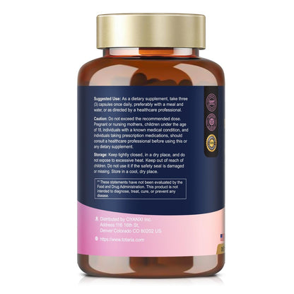 Totaria Inositol Komplex für Frauen mit Vitamin D3, Folsäure, 40:1 Myo-Inositol & D-Chiro Inositol, 180 Kapseln, 60 Portionen, 2 Monate Vorrat