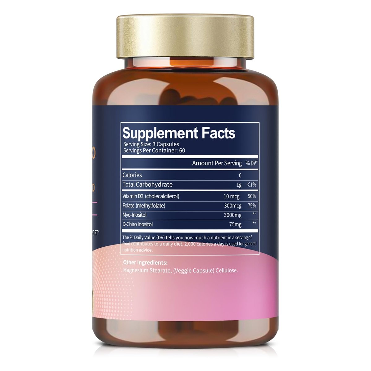 Totaria Inositol Komplex für Frauen mit Vitamin D3, Folsäure, 40:1 Myo-Inositol & D-Chiro Inositol, 180 Kapseln, 60 Portionen, 2 Monate Vorrat