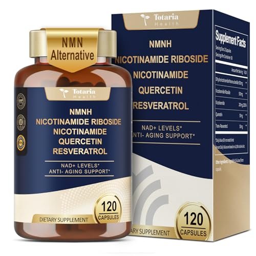 Totaria NMNH 500mg – Premium NMN-Alternative mit Niacinamid, Quercetin & Trans-Resveratrol für NAD+, Anti-Aging & Energie, 120 Kapseln