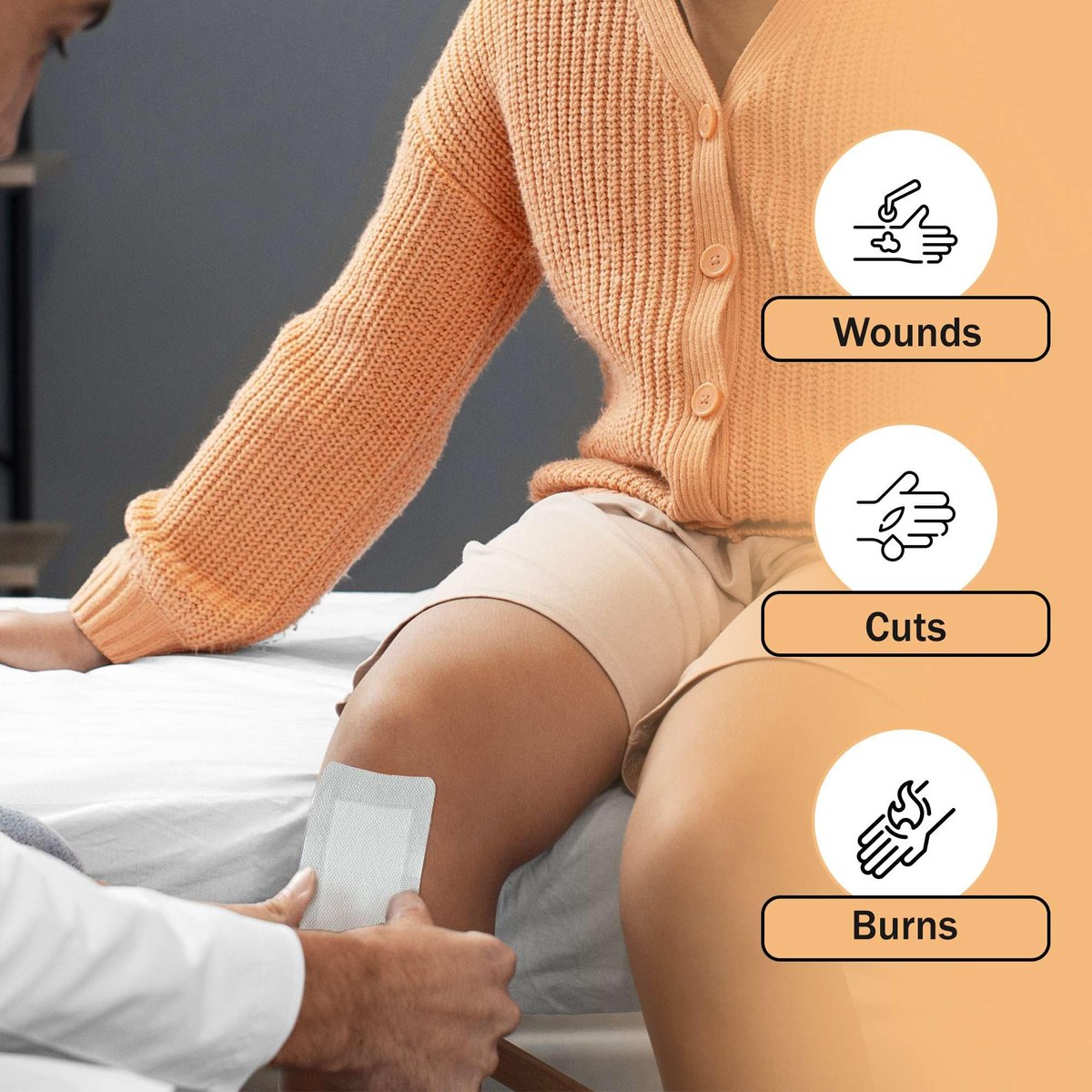 TenderGentle Bordered Gauze Island Dressing 6x6 Zoll – 25 Stück, groß, zur Wundversorgung, für Krankenhäuser, medizinische Einrichtungen, Erste-Hilfe-Sets und mehr