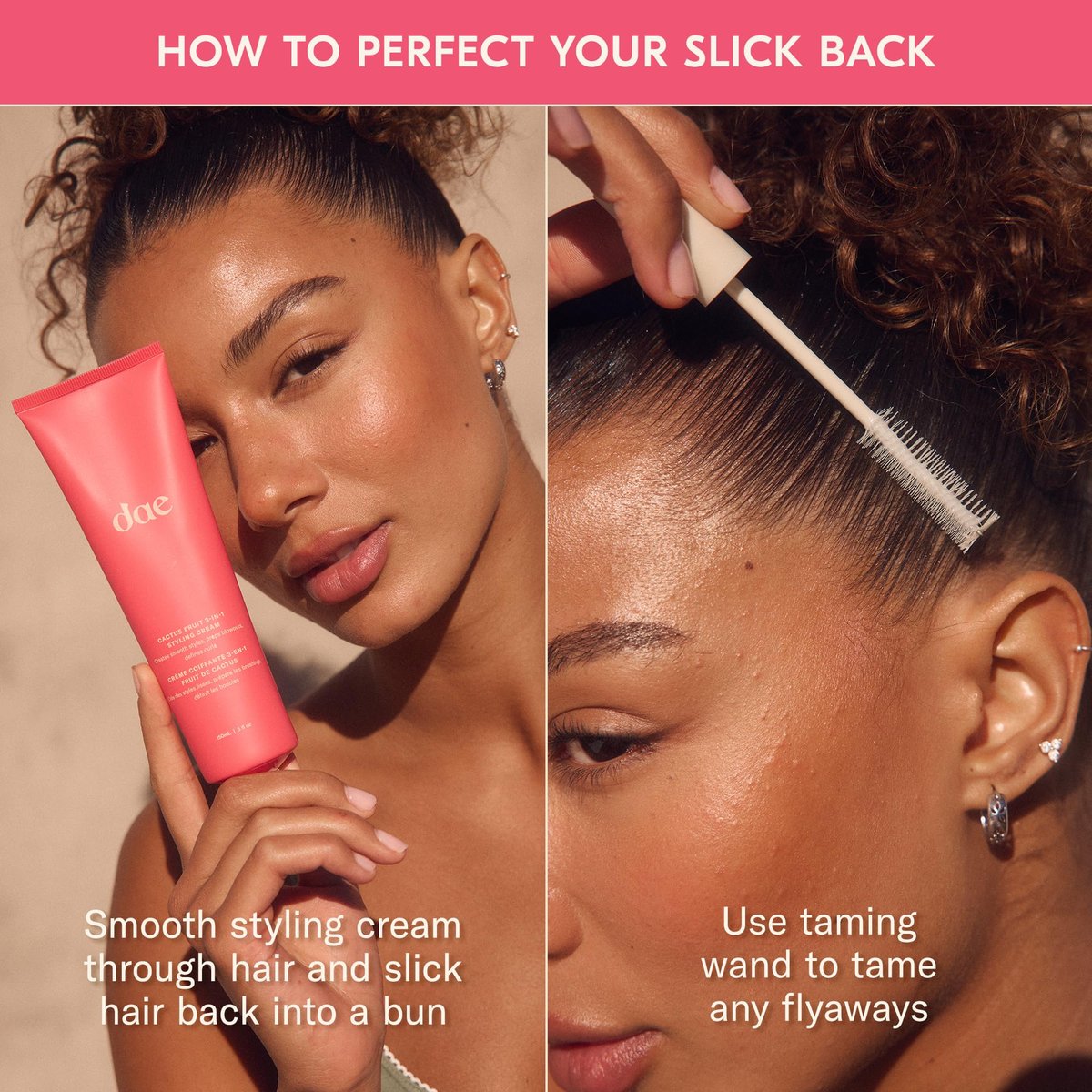 DAE Cactus Fruit 3-in-1 Styling Cream & Taming Wand – Bändigt fliegende Haare, glättet Frizz, stylt Ansätze (0,6 oz)