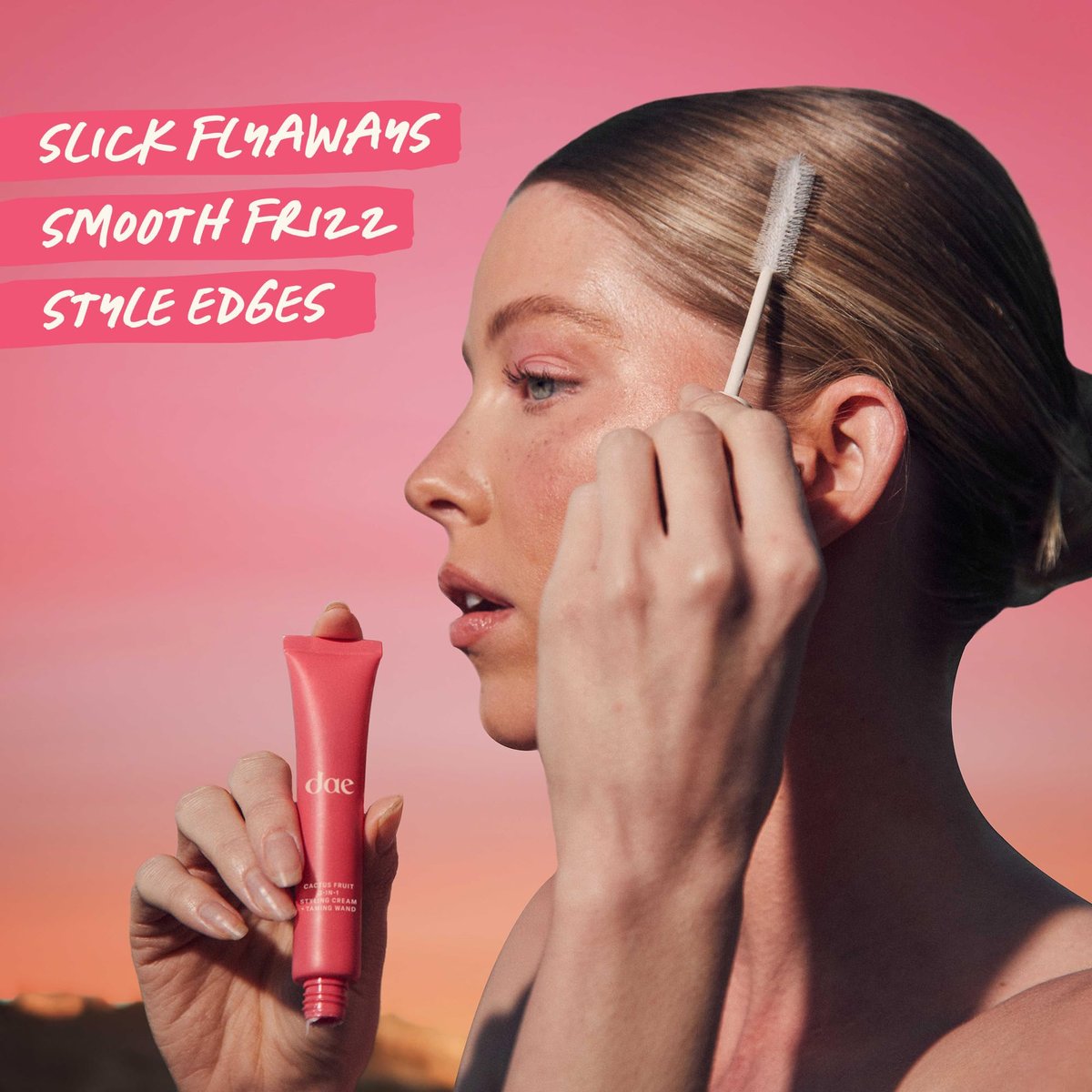 DAE Cactus Fruit 3-in-1 Styling Cream & Taming Wand – Bändigt fliegende Haare, glättet Frizz, stylt Ansätze (0,6 oz)