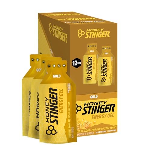 Honey Stinger Gold Energy Gel – Glutenfrei & Koffeinfrei – 12er-Pack, 13,2 Unzen – Ideale Sporternährung für Ausdauer, Laufen und Fitness