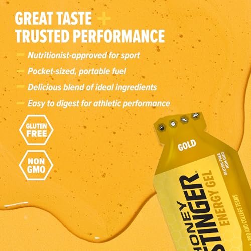 Honey Stinger Gold Energy Gel – Glutenfrei & Koffeinfrei – 12er-Pack, 13,2 Unzen – Ideale Sporternährung für Ausdauer, Laufen und Fitness