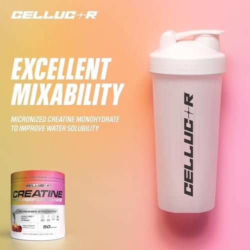 Cellucor Kreatinpulver, Fruchtpunsch-Geschmack – Steigert Kraft, Muskelmasse & Ausdauer, mikronisiertes Kreatin für schnelle Aufnahme, 5 g Kreatin pro Portion, 50 Portionen