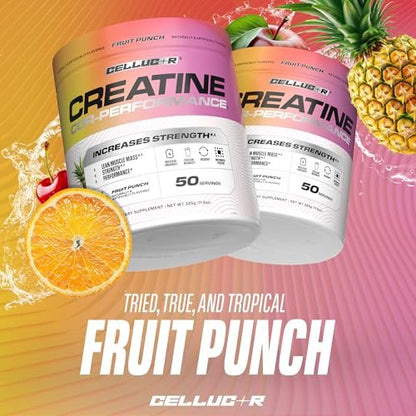 Cellucor Kreatinpulver, Fruchtpunsch-Geschmack – Steigert Kraft, Muskelmasse & Ausdauer, mikronisiertes Kreatin für schnelle Aufnahme, 5 g Kreatin pro Portion, 50 Portionen