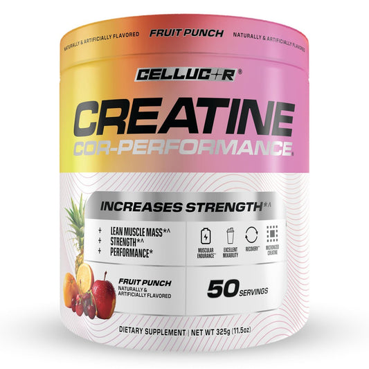 Cellucor Kreatinpulver, Fruchtpunsch-Geschmack – Steigert Kraft, Muskelmasse & Ausdauer, mikronisiertes Kreatin für schnelle Aufnahme, 5 g Kreatin pro Portion, 50 Portionen