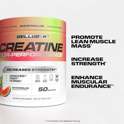 Cellucor Creatin-Pulver, Wassermelonengeschmack – Steigert Kraft, Muskelmasse & Ausdauer, mikronisiertes Creatin für schnelle Aufnahme, 5 g Creatin pro Portion, 50 Portionen