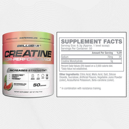 Cellucor Creatin-Pulver, Wassermelonengeschmack – Steigert Kraft, Muskelmasse & Ausdauer, mikronisiertes Creatin für schnelle Aufnahme, 5 g Creatin pro Portion, 50 Portionen