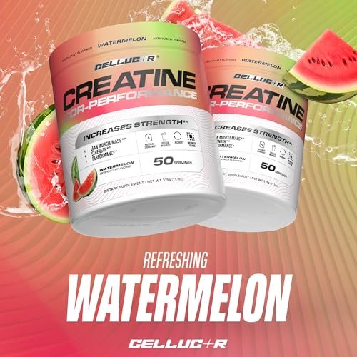 Cellucor Creatin-Pulver, Wassermelonengeschmack – Steigert Kraft, Muskelmasse & Ausdauer, mikronisiertes Creatin für schnelle Aufnahme, 5 g Creatin pro Portion, 50 Portionen