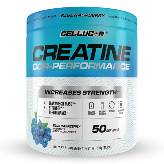 Cellucor Creatin Pulver, Blaue Himbeere – Steigert Kraft, Muskelmasse & Ausdauer, mikronisiertes Kreatin für schnelle Absorption, 5 g Kreatin pro Portion, 50 Portionen