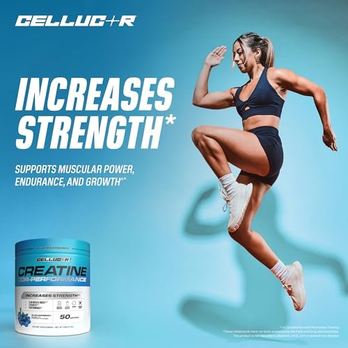Cellucor Creatin Pulver, Blaue Himbeere – Steigert Kraft, Muskelmasse & Ausdauer, mikronisiertes Kreatin für schnelle Absorption, 5 g Kreatin pro Portion, 50 Portionen