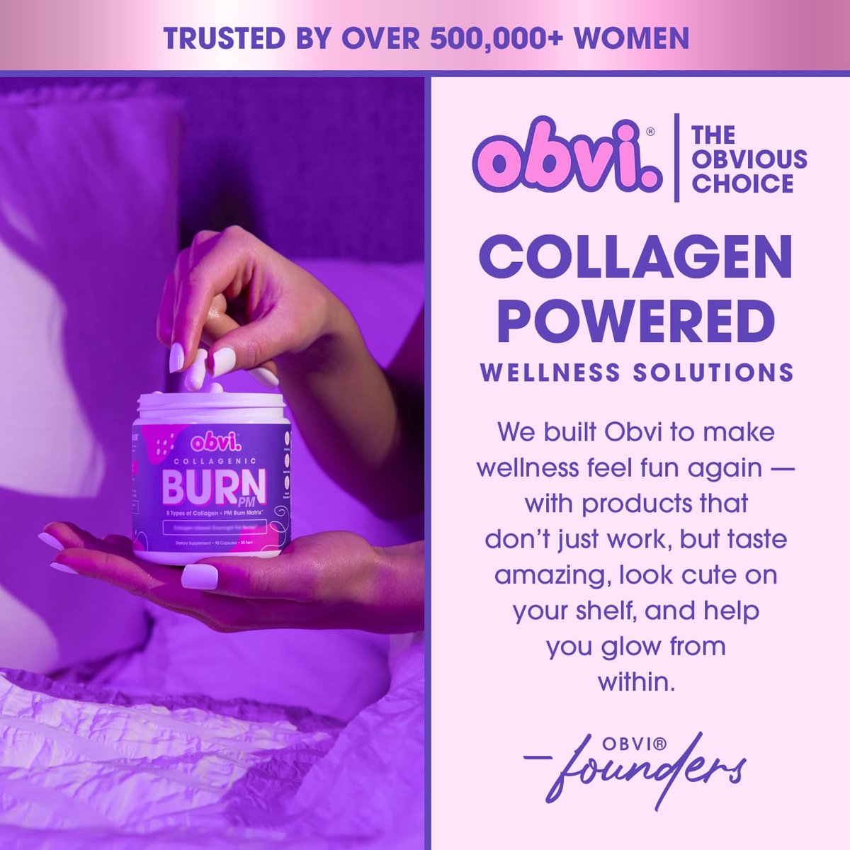 Obvi Collagenic Burn PM | Nächtliche Kollagenpeptide für Schlaf & Erholung | 5 Kollagentypen + Ashwagandha, GABA & Melatonin | CapsiBurn Stoffwechselunterstützung | 90 Kapseln | Hergestellt in den USA