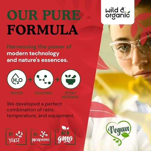 Wild & Organic Rote Bete Extrakt Tropfen - Energieunterstützung - Flüssige Rote Bete Nahrungsergänzung - 400 mg pro Portion - Mischbar mit Pulver - Vegan, Zucker- & Alkoholfrei - 118 ml