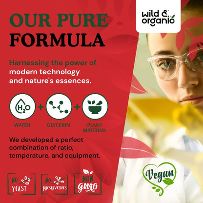 Wild & Organic Rote Bete Extrakt Tropfen - Energieunterstützung - Flüssige Rote Bete Nahrungsergänzung - 400 mg pro Portion - Mischbar mit Pulver - Vegan, Zucker- & Alkoholfrei - 118 ml
