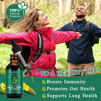 Mullein Tropfen für die Lunge – Natürlicher Königskerzen-Extrakt mit Chlorophyll zur Unterstützung der Atemwege (60 ml / 1 Packung)