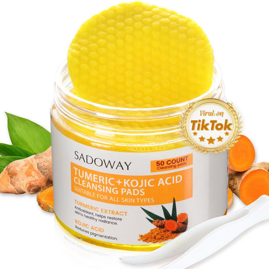 Turmeric Kojic Acid Reinigungspads: 50 Stück zum Ausgleichen des Hautöls und zur sanften Exfoliation