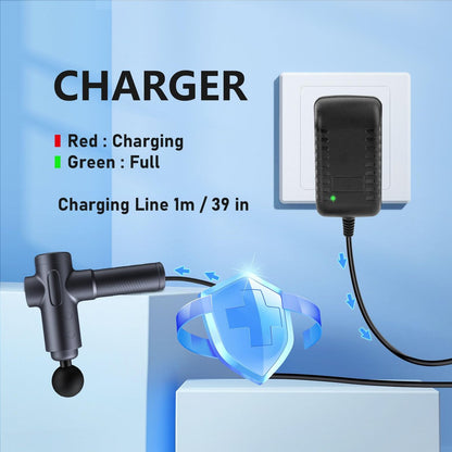 AC/DC 16,8V Massage Gun Ladegerät kompatibel mit LifePro Sonic, Sonic Mini, Fusion X, Sonic Pro, Youdgee H1 Mini, Mebak 3, Cryotex, jetbu – 16,8V 1A Netzteil, 1,5m Kabel