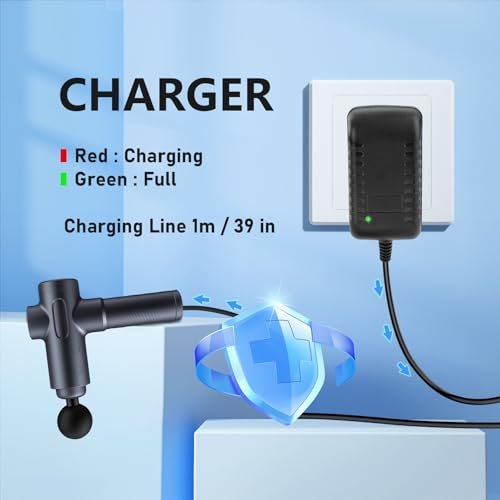AC/DC 16,8V Massage Gun Ladegerät kompatibel mit LifePro Sonic, Sonic Mini, Fusion X, Sonic Pro, Youdgee H1 Mini, Mebak 3, Cryotex, jetbu – 16,8V 1A Netzteil, 1,5m Kabel