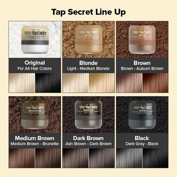 I DEW CARE Biotin Clarifying Dry Shampoo - Tap Secret Black | Stärkend & Volumengebend, Puderform, Nachfüllbar, Reisegröße, Nicht-Aerosol, für Brünette, Koreanischer Ginseng, 0,24 Unzen