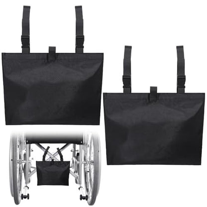 Threlaco 2 Stück Urinbeutel-Halter Canvas Katheterbeutel-Abdeckung für Rollstuhl, Stuhl, Bett, unter dem Korb mit verstellbaren Riemen für Foley-Infusions-Nephrostomiebeutel, 38 x 28 x 23 cm (Schwarz)