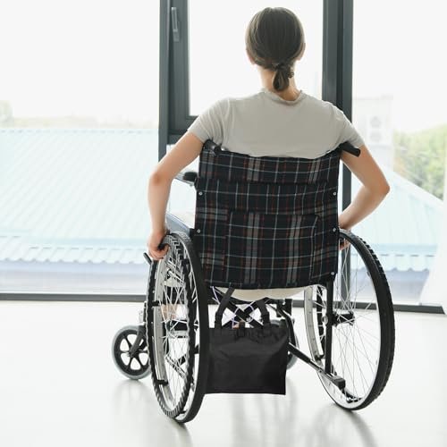 Threlaco 2 Stück Urinbeutel-Halter Canvas Katheterbeutel-Abdeckung für Rollstuhl, Stuhl, Bett, unter dem Korb mit verstellbaren Riemen für Foley-Infusions-Nephrostomiebeutel, 38 x 28 x 23 cm (Schwarz)