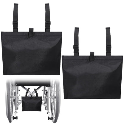 Threlaco 2 Stück Urinbeutel-Halter Canvas Katheterbeutel-Abdeckung für Rollstuhl, Stuhl, Bett, unter dem Korb mit verstellbaren Riemen für Foley-Infusions-Nephrostomiebeutel, 38 x 28 x 23 cm (Schwarz)