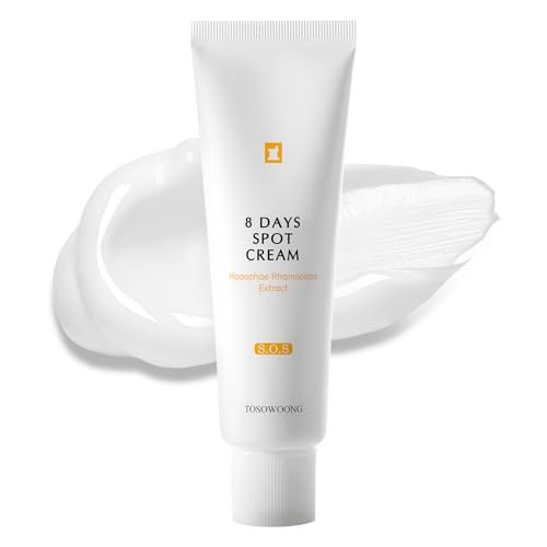 TOSOWOONG 8-Tage-Fleckencreme – Dunkle Flecken entfernen für Gesicht, Altersflecken, Sonnenflecken, Sommersprossen, Melasma, Braune-Flecken-Serum, fortgeschrittene Korrekturcreme mit Niacinamid für Frauen und Männer, 50 g