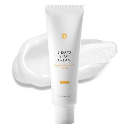 TOSOWOONG 8-Tage-Fleckencreme – Dunkle Flecken entfernen für Gesicht, Altersflecken, Sonnenflecken, Sommersprossen, Melasma, Braune-Flecken-Serum, fortgeschrittene Korrekturcreme mit Niacinamid für Frauen und Männer, 50 g