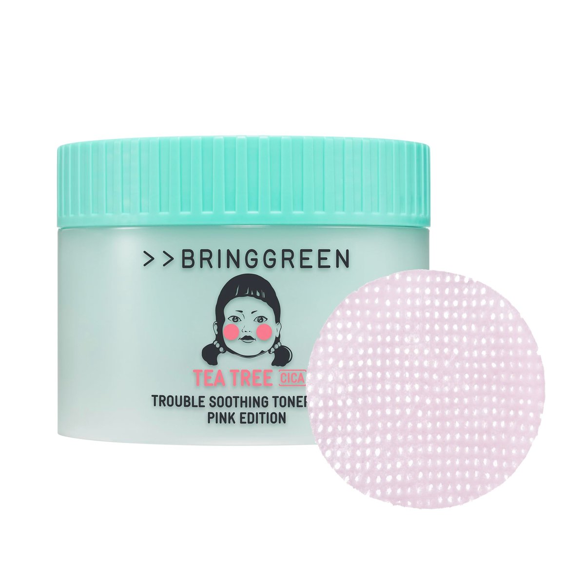 BRING GREEN Tea Tree Cica Beruhigende Toner-Pads 90 Stück – Peeling & Pflege für zu Akne neigende Haut
