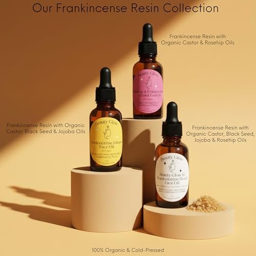 Weihrauch-Harz-infundiertes Bio-Rizinus- & Hagebuttenöl für das Gesicht – Anti-Aging-Wunder-Gesichtsfeuchtigkeitscreme, kaltgepresstes Serum, natürliche Hautpflege, hydratisiert die Haut, feuchtigkeitsspendend 30 ml