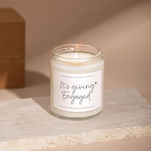 LUMELOOM Verlobungsgeschenk für Paare, Brautgeschenk, 9oz Lavendelduft Sojawachs-Kerze, Beste Verlobungskerze für Frauen, Braut, Verlobte, Junggesellinnenparty, Verlobungsparty-Dekoration