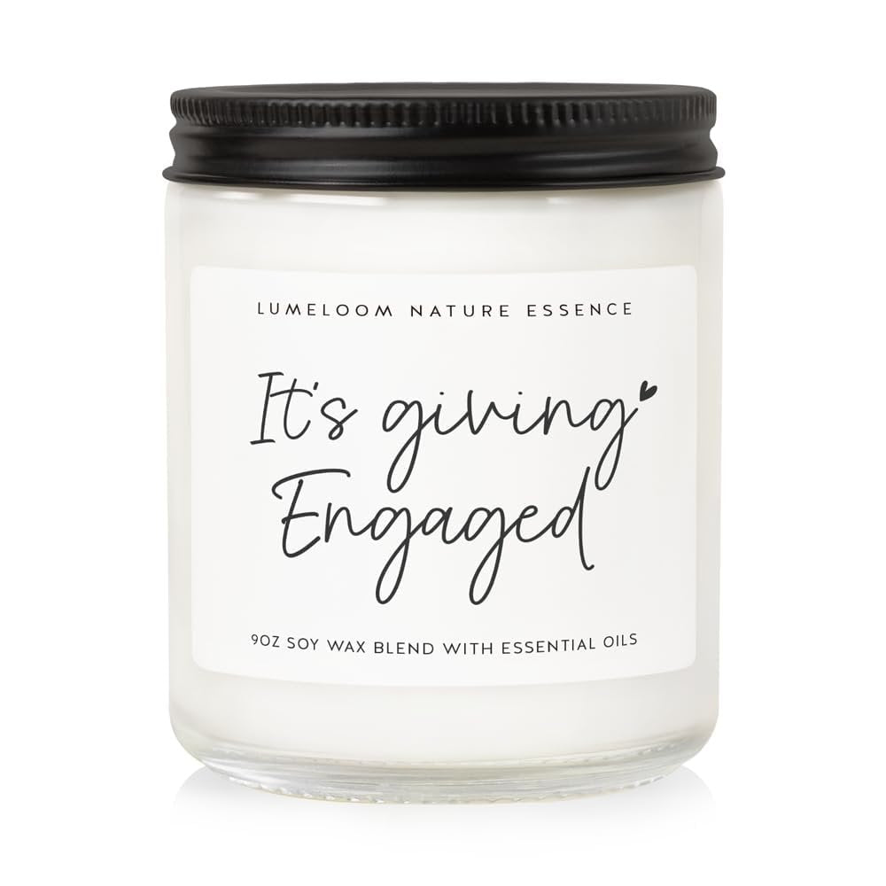 LUMELOOM Verlobungsgeschenk für Paare, Brautgeschenk, 9oz Lavendelduft Sojawachs-Kerze, Beste Verlobungskerze für Frauen, Braut, Verlobte, Junggesellinnenparty, Verlobungsparty-Dekoration