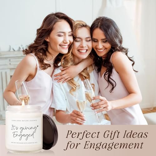 LUMELOOM Verlobungsgeschenk für Paare, Brautgeschenk, 9oz Lavendelduft Sojawachs-Kerze, Beste Verlobungskerze für Frauen, Braut, Verlobte, Junggesellinnenparty, Verlobungsparty-Dekoration