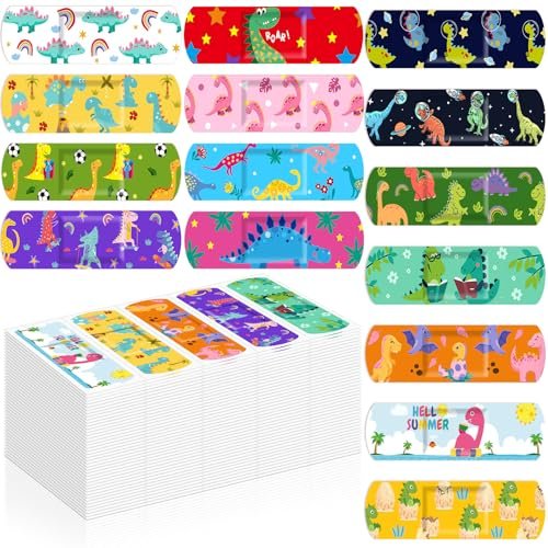 Estune 75-teiliges Dinosaurier-Pflaster-Set für Kinder – Bunte, flexible Cartoon-Pflaster in 15 verschiedenen Designs – Ideal als Geschenk für Valentinstag, Schulklassen und Kindergeburtstage
