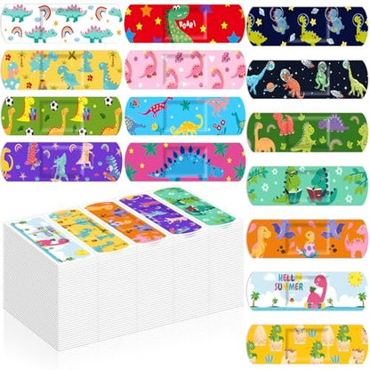 Estune 75-teiliges Dinosaurier-Pflaster-Set für Kinder – Bunte, flexible Cartoon-Pflaster in 15 verschiedenen Designs – Ideal als Geschenk für Valentinstag, Schulklassen und Kindergeburtstage
