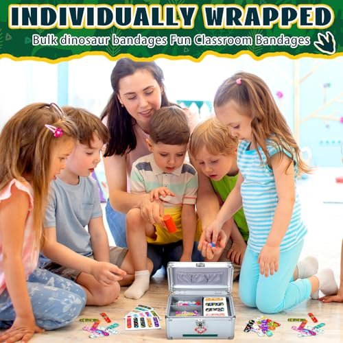 Estune 75-teiliges Dinosaurier-Pflaster-Set für Kinder – Bunte, flexible Cartoon-Pflaster in 15 verschiedenen Designs – Ideal als Geschenk für Valentinstag, Schulklassen und Kindergeburtstage