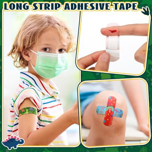 Estune 75-teiliges Dinosaurier-Pflaster-Set für Kinder – Bunte, flexible Cartoon-Pflaster in 15 verschiedenen Designs – Ideal als Geschenk für Valentinstag, Schulklassen und Kindergeburtstage