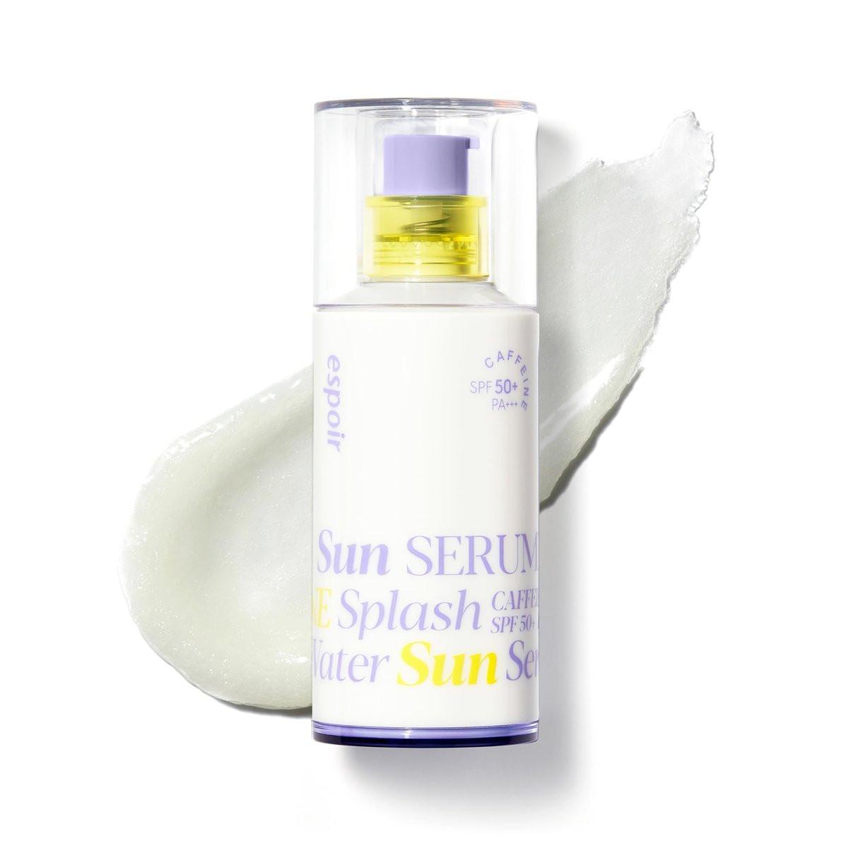 Espoir Water Splash Sun Serum SPF50+ PA+++ – Feuchtigkeitsspendendes Sonnenserum mit Koffein, 50 ml
