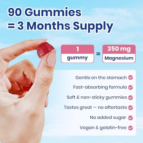 VEV Deep Calm Magnesium Komplex 14-in-1 Gummis – 90 Stück (Packung mit 1) – mit D3, Ashwagandha, L-Theanin, Zink – Ohne Zuckerzusatz, vegane Glycinat-Gummis – Magnesiumkomplex für Frauen und Männer