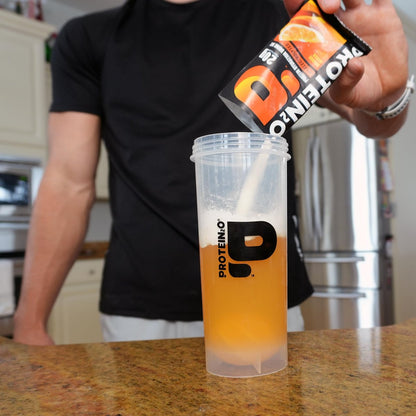 Protein2o 20g Molkenproteinisolat klares Proteinpulver, 360 mg Elektrolyte, Vitamine B5 & B6, Zuckerfrei, Erdbeer-Wassermelone, 8er-Pack