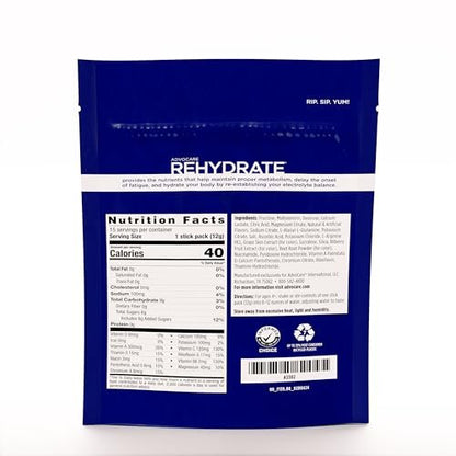 AdvoCare Rehydrate - Elektrolytgetränkepulver mit Magnesium, Natrium, Kalium & Calcium - Antioxidantien & Aminosäuren - Hydration & Erholung - Traube, 15 Stickpacks (6,3 oz)