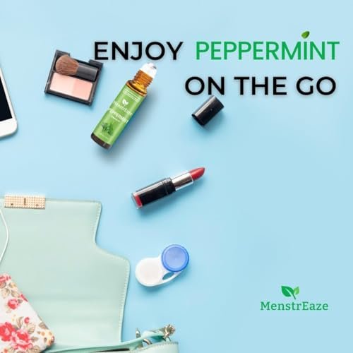 Pfefferminzöl Roll-On, Migräne & Kopfschmerz Linderung, Hochwirksam, Mentha Piperita, 100% rein natürlich, Erfrischend und beruhigend, Übelkeit Unterstützung, 10 ml